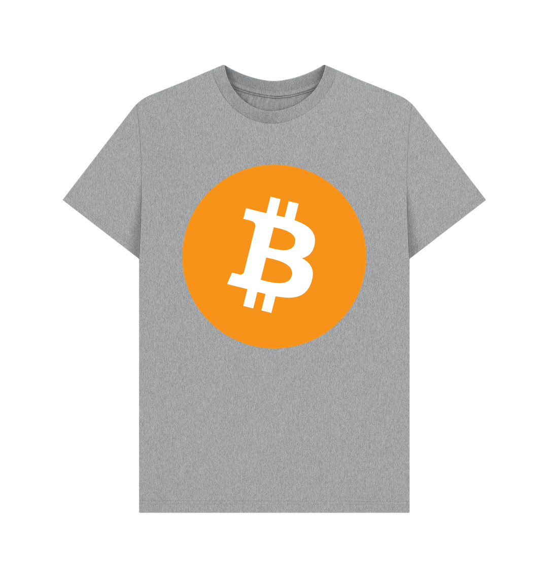 Athletic Grey Bitcoin Logo BTC 100% Organic Cotton T-Shirt