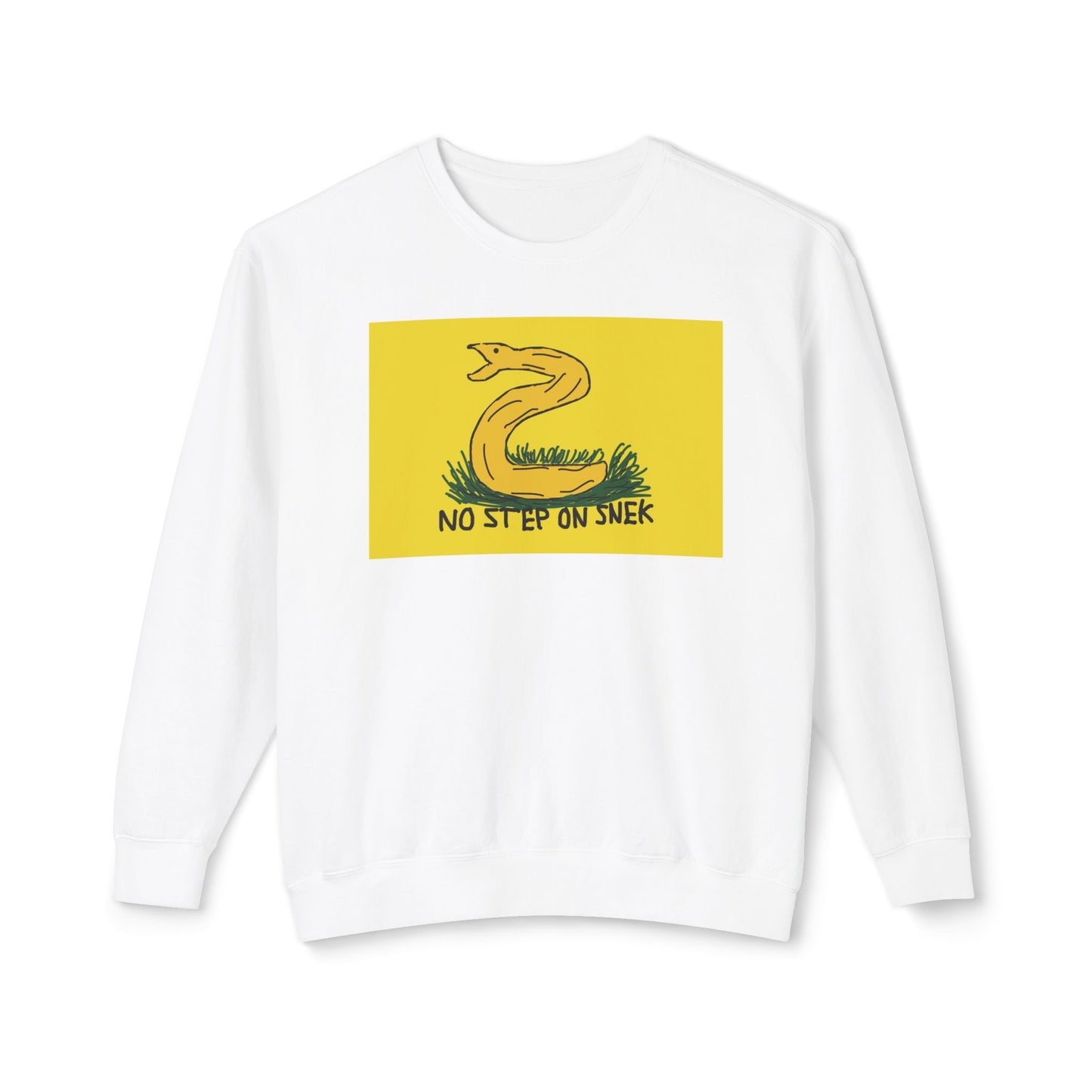 No Step On Snek Shirt Bad Drawing Gadsden Flag Dont Tread on Me Parody Libertarian Meme Graphic Unisex 100% Cotton Sweatshirt (Lightweight)