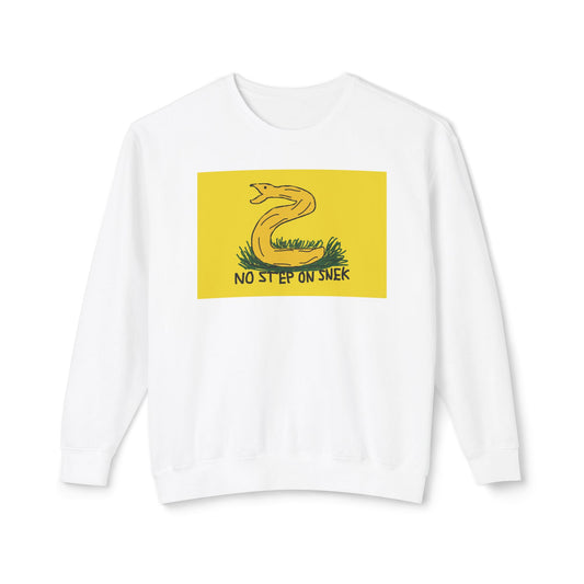 No Step On Snek Shirt Bad Drawing Gadsden Flag Dont Tread on Me Parody Libertarian Meme Graphic Unisex 100% Cotton Sweatshirt (Lightweight)