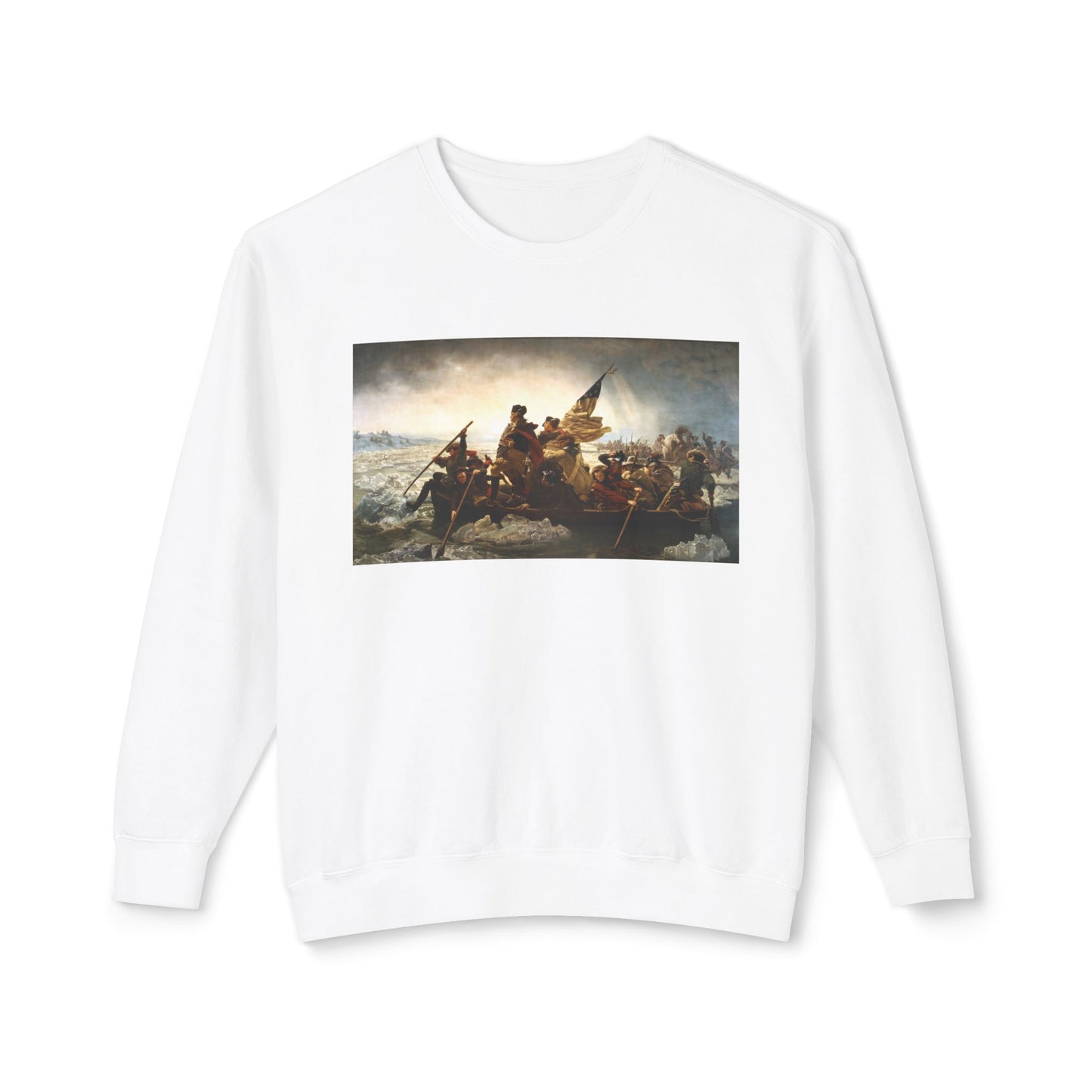 George Washington's Crossing of the Delaware River Emanuel Leutze Painting Graphic Unisex 100% Cotton Sweatshirt (Lightweight)