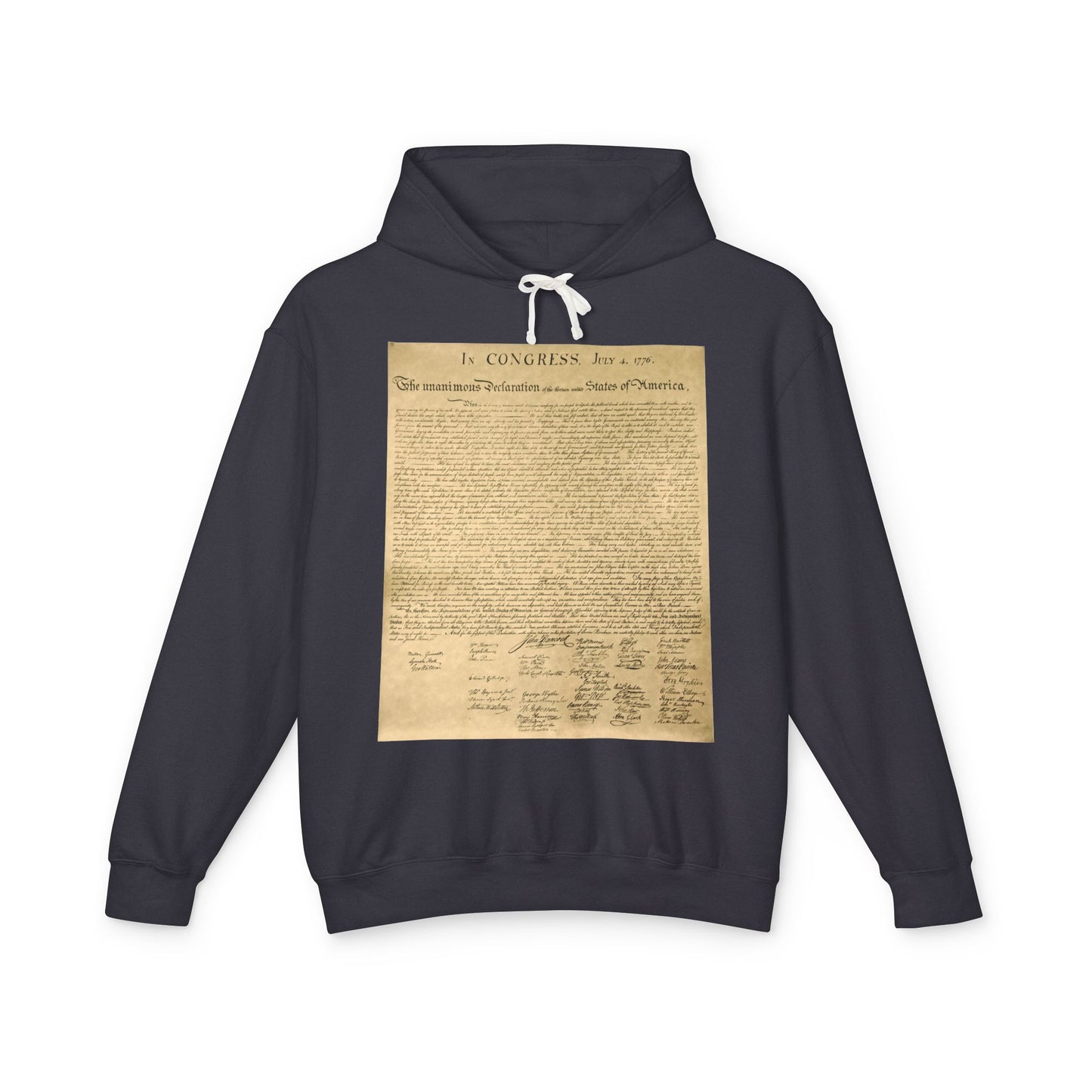 Declaration of Independence Graphic Unisex 100% Cotton Hoodie (Lightweight)