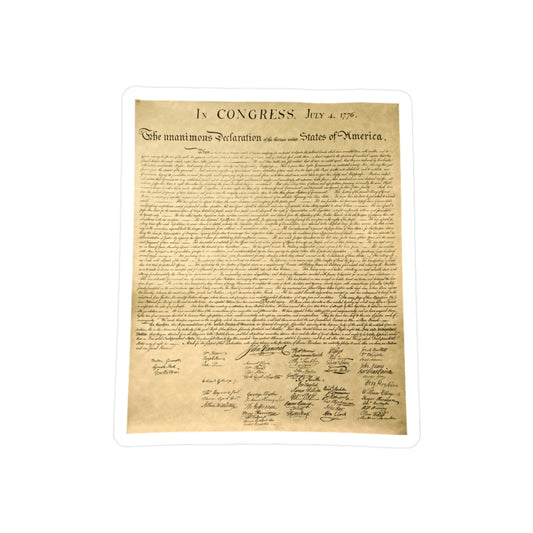 Declaration of Independence Sticker Document Graphic Patriotic Libertarian Stickers (Vinyl)