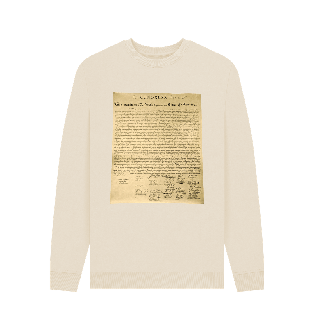 Oat 100% Organic Cotton Declaration of Independence Sweatshirt for Limited Government Conservative Libertarians