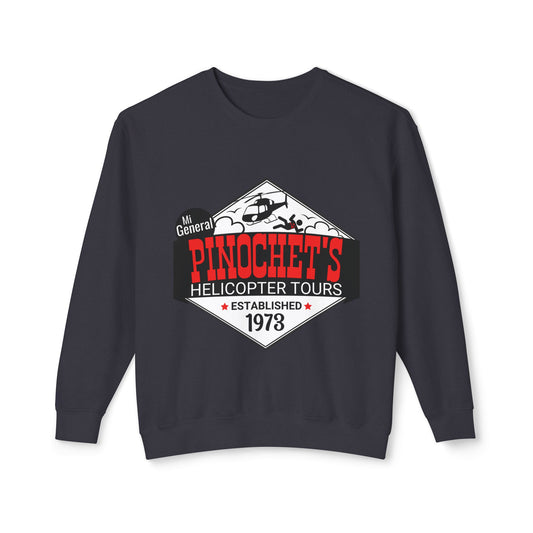 Pinochet's Helicopter Tours Shirt for Anti Communists Established 1973 Mi General Meme Unisex 100% Cotton Sweatshirt (Lightweight)