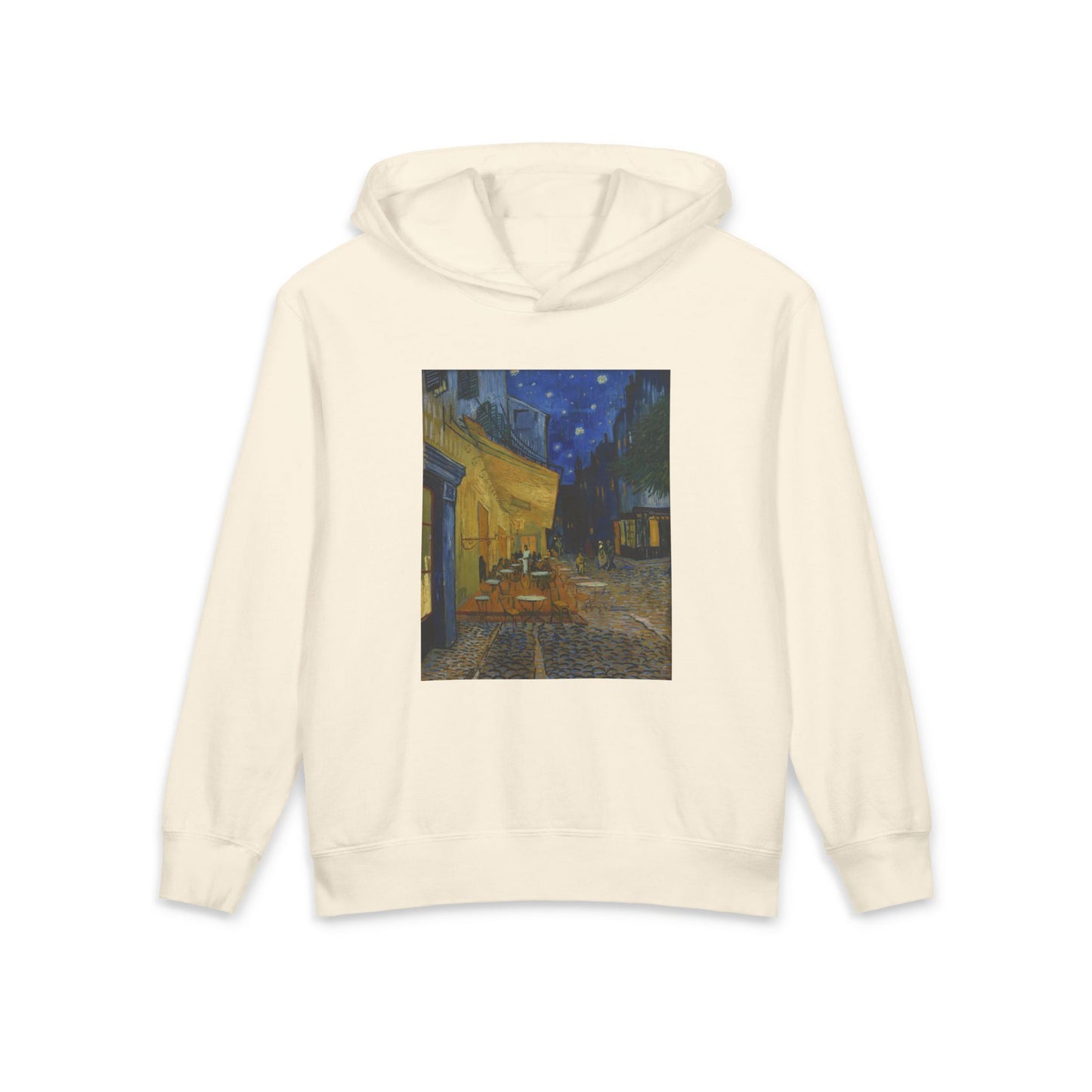 Cafe Terrace at Night Vincent Van Gogh Art Famous Painting Graphic Kids Hooded Sweatshirt Comfort Colors 1467Y Hoodie