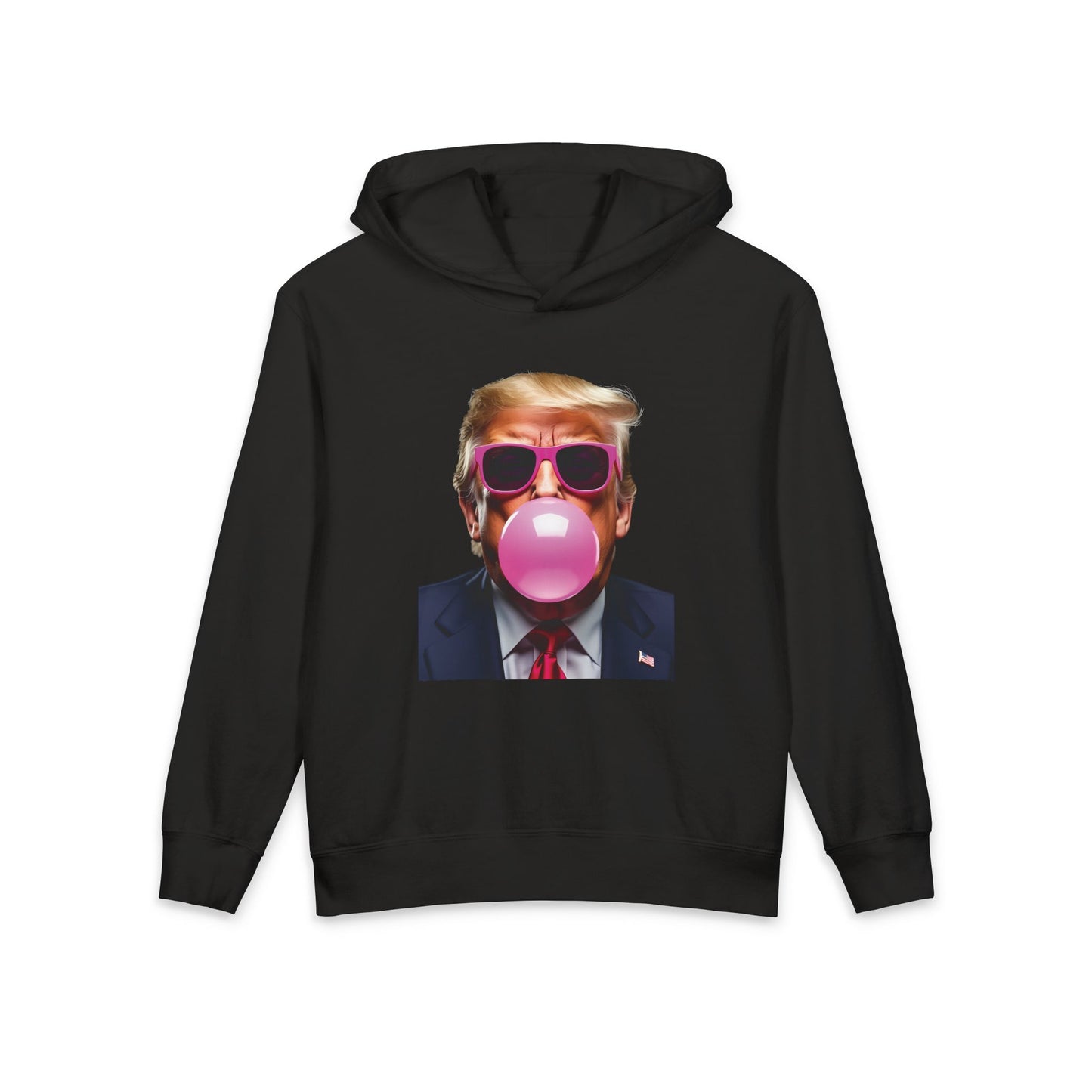 Donald Trump Blowing Bubble Gum Meme Graphic Kids Hooded Sweatshirt Comfort Colors 1467Y Hoodie