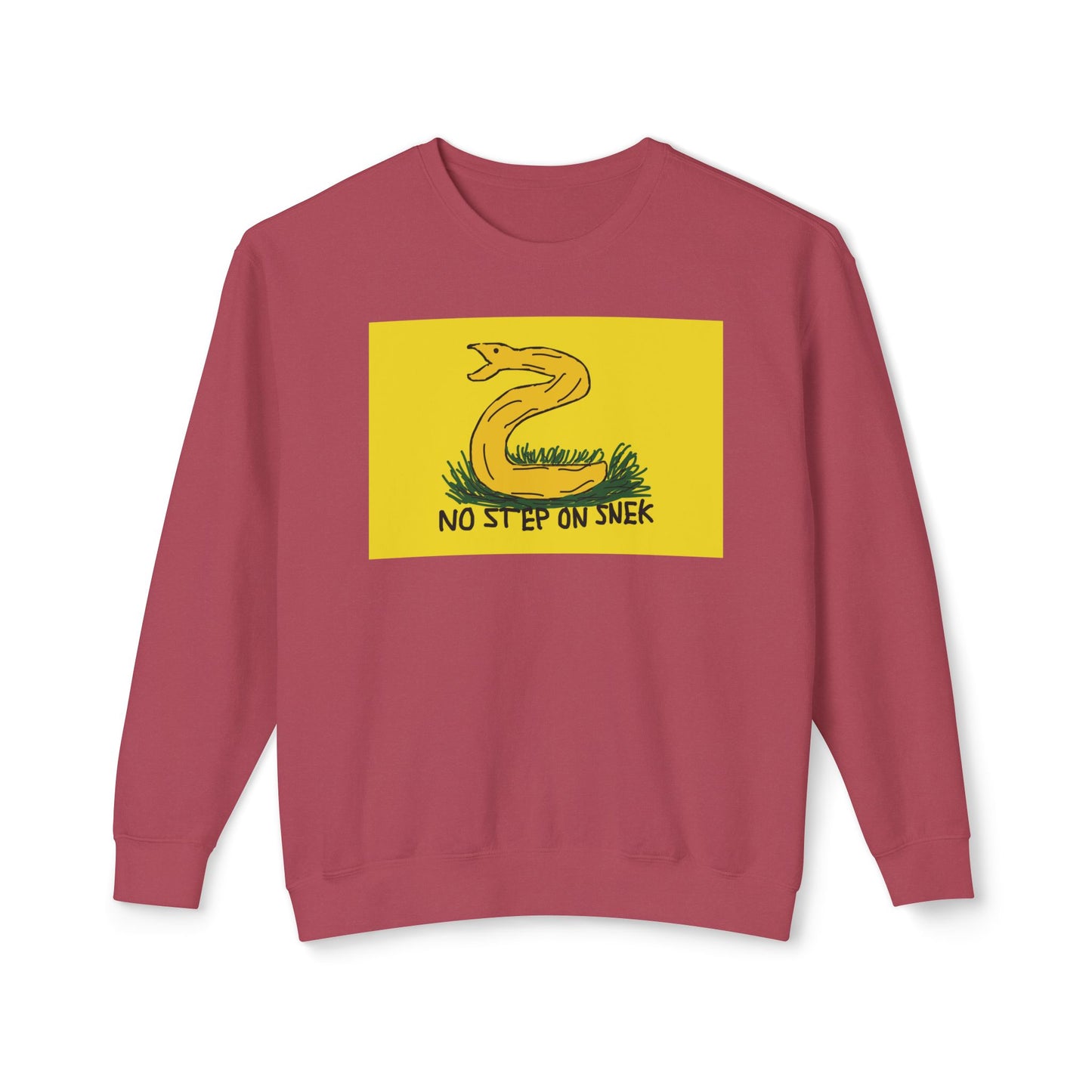 No Step On Snek Shirt Bad Drawing Gadsden Flag Dont Tread on Me Parody Libertarian Meme Graphic Unisex 100% Cotton Sweatshirt (Lightweight)