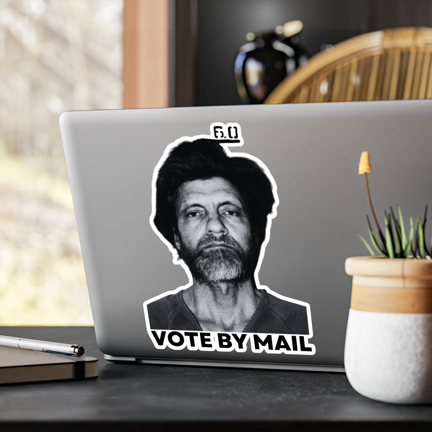 Ted Kaczynski Sticker Vote By Mail Meme Libertarian Stickers (Vinyl)