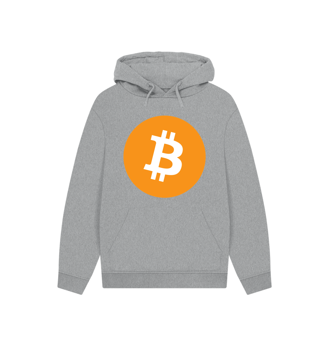 Athletic Grey Bitcoin Logo BTC 100% Organic Cotton Hoodie (Unisex)