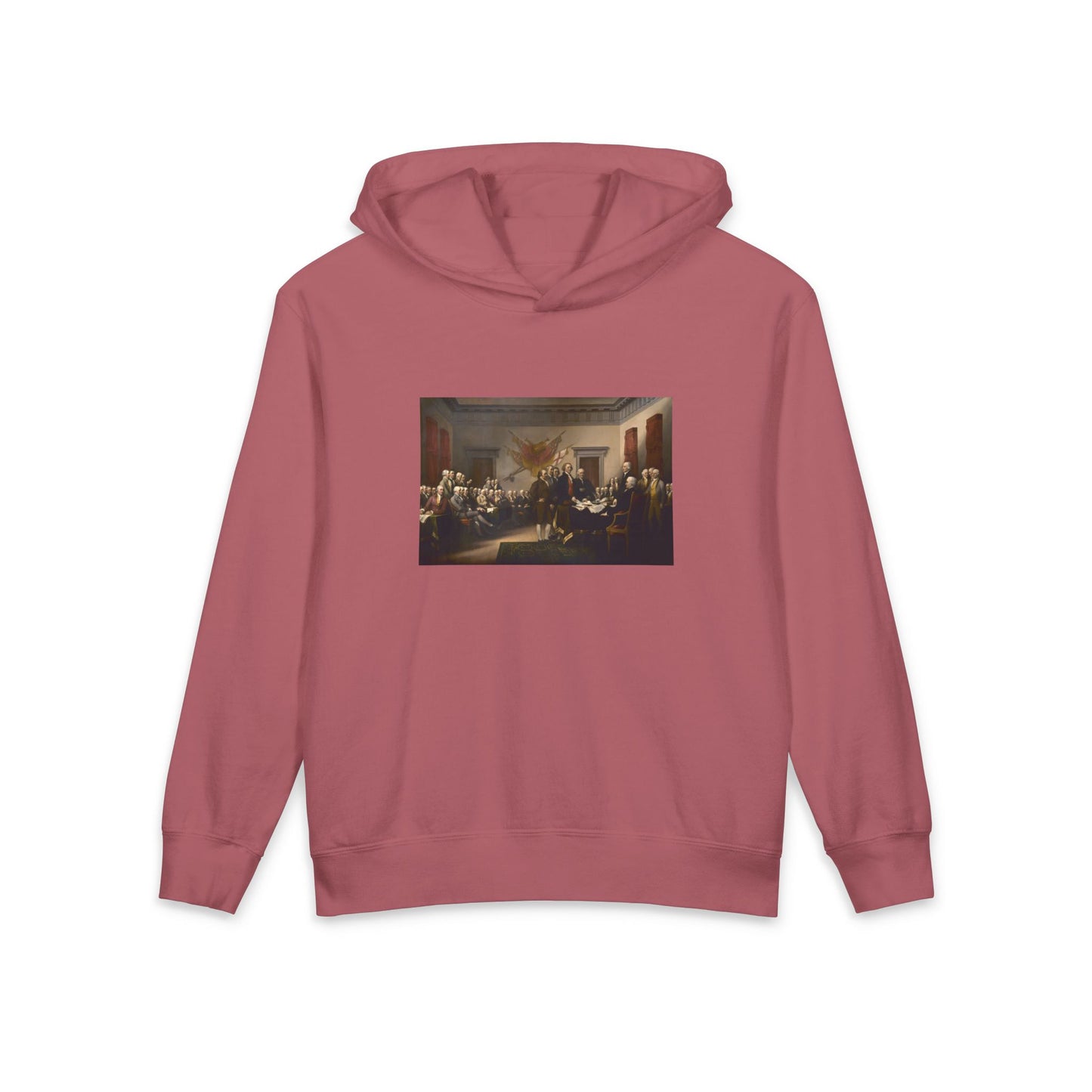 Declaration of Independence Painting John Trumbull 1776 Art Graphic Kids Hooded Sweatshirt Comfort Colors 1467Y Hoodie