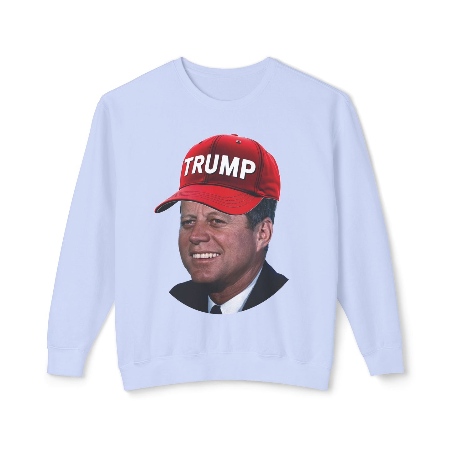 JFK Wearing Trump Hat Funny John F Kennedy Meme Graphic Unisex 100% Cotton Sweatshirt (Lightweight)