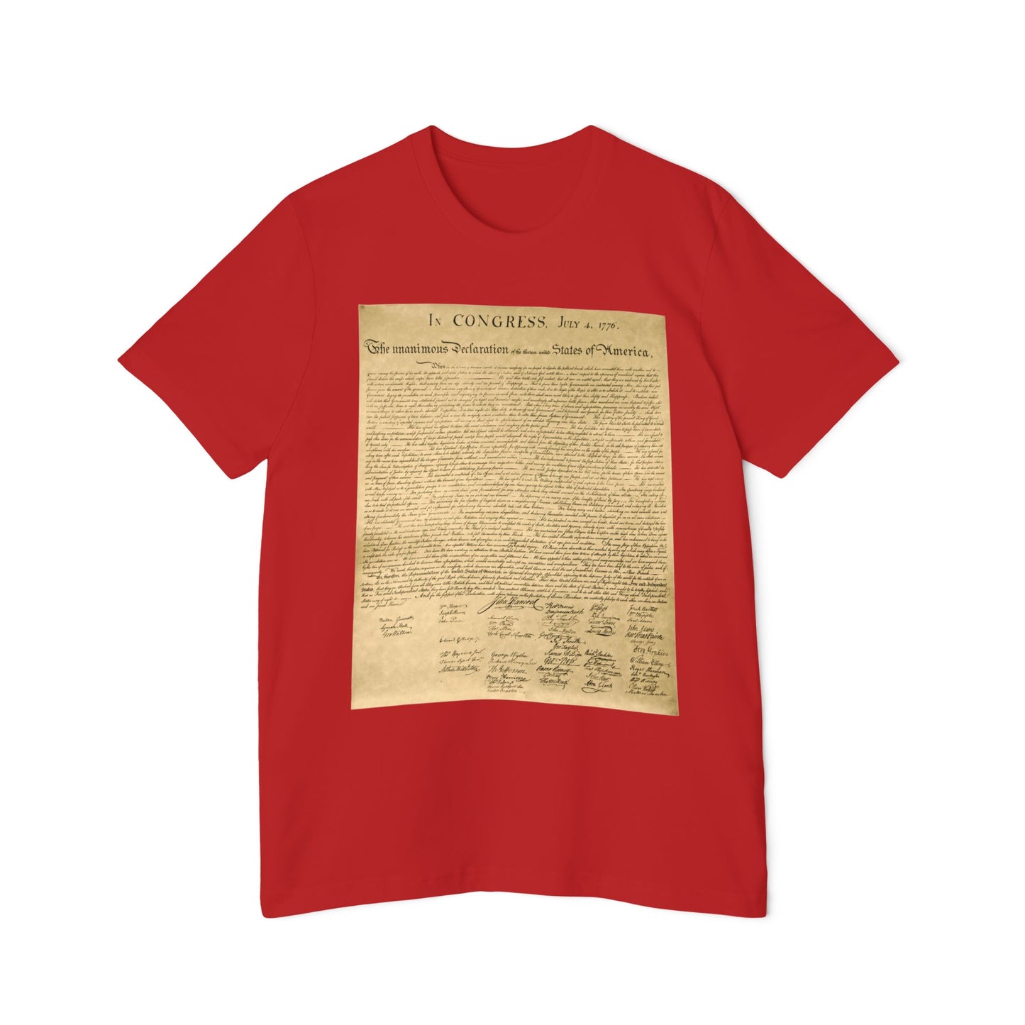 Declaration of Independence Shirt Unisex Made in USA T-Shirt