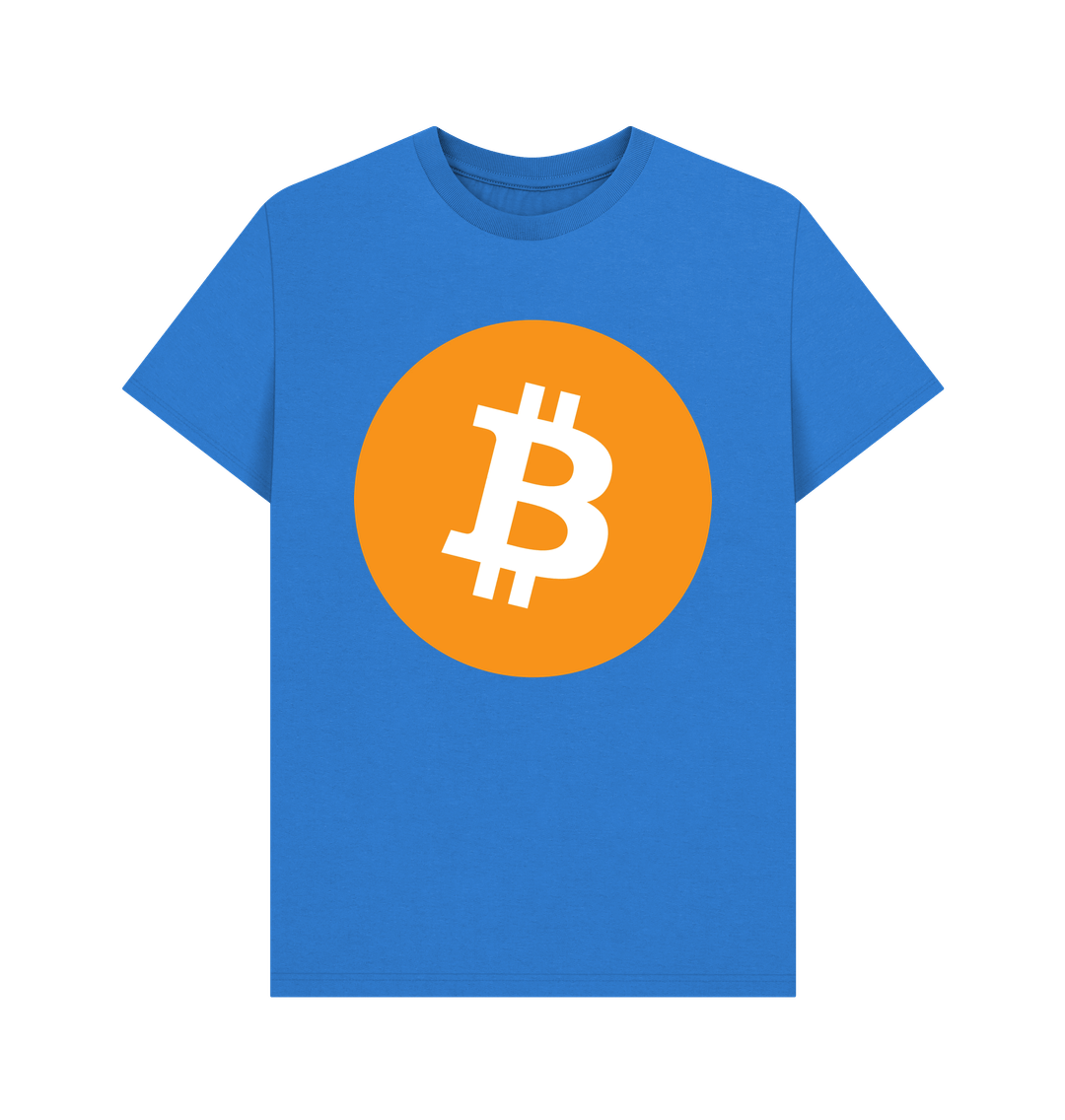 Bright Blue Bitcoin Logo BTC 100% Organic Cotton T-Shirt