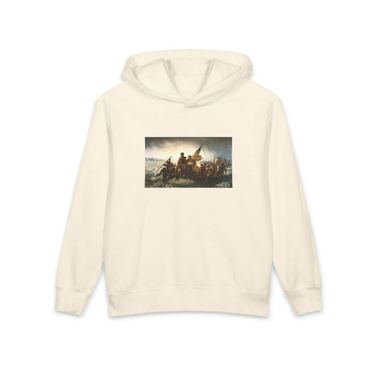 George Washington's Crossing of the Delaware River Emanuel Leutze Art Graphic Kids Hooded Sweatshirt Comfort Colors 1467Y Hoodie