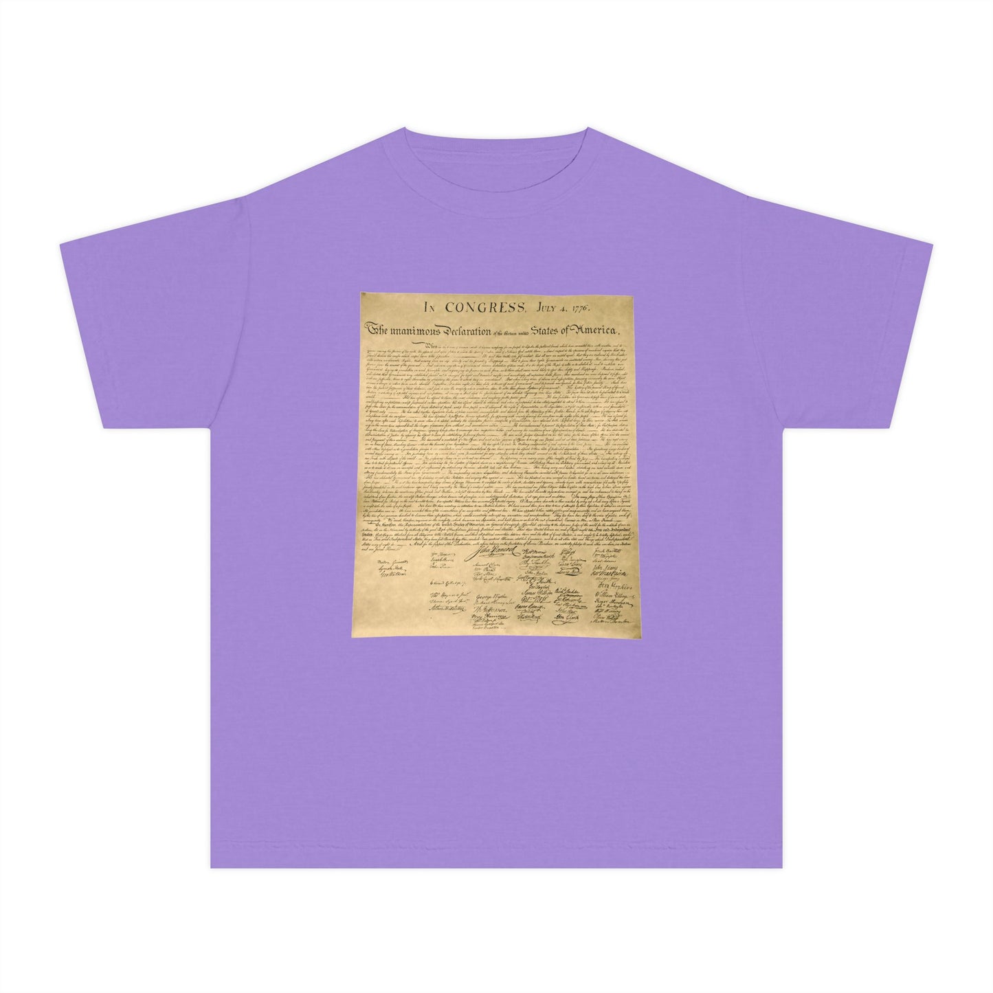 Declaration of Independence Document Graphic Libertarian Kids T-Shirt Comfort Colors 9018