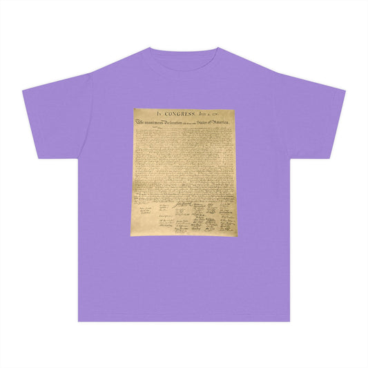 Declaration of Independence Document Graphic Libertarian Kids T-Shirt Comfort Colors 9018