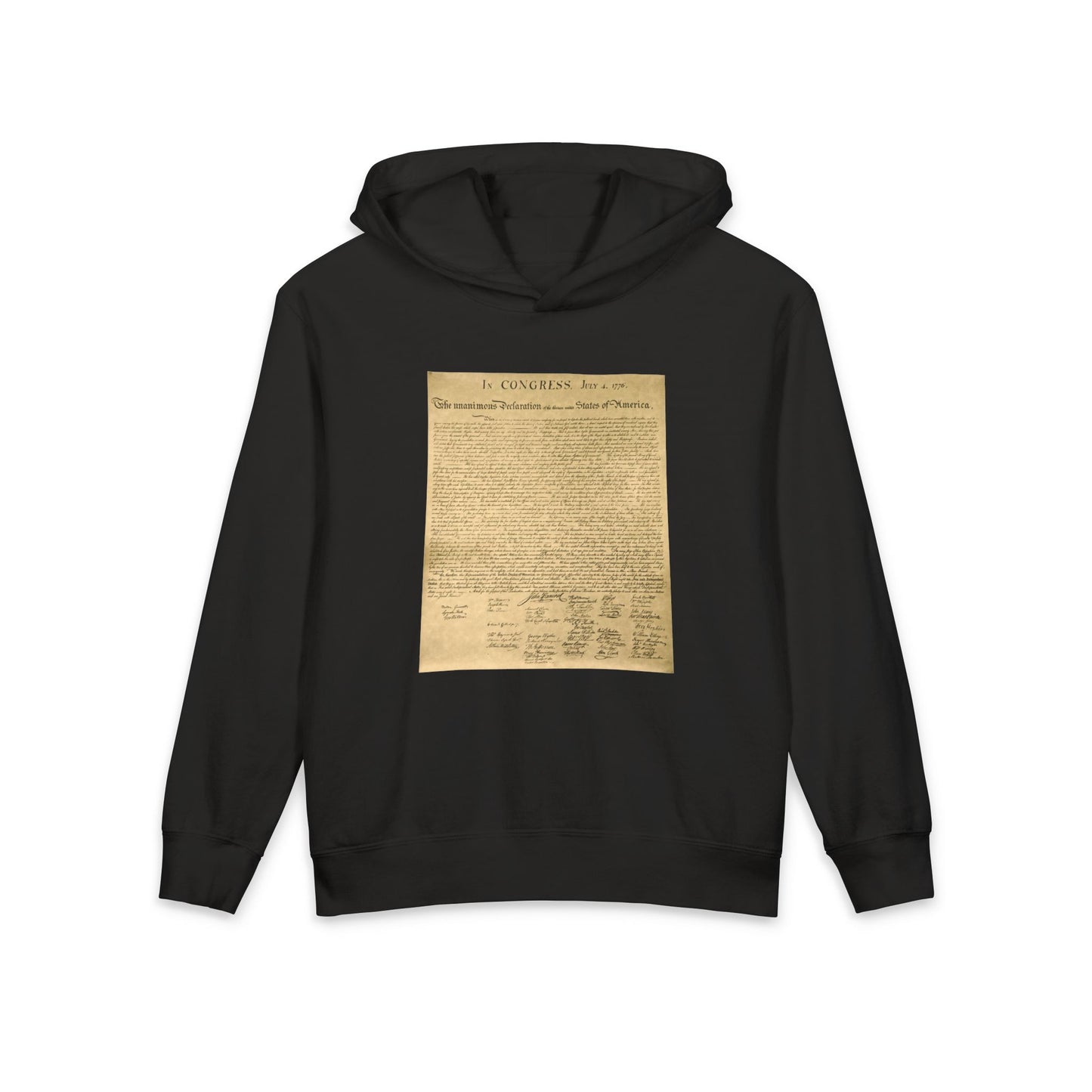 Declaration of Independence Document Graphic Libertarian Kids Hooded Sweatshirt Comfort Colors 1467Y Hoodie
