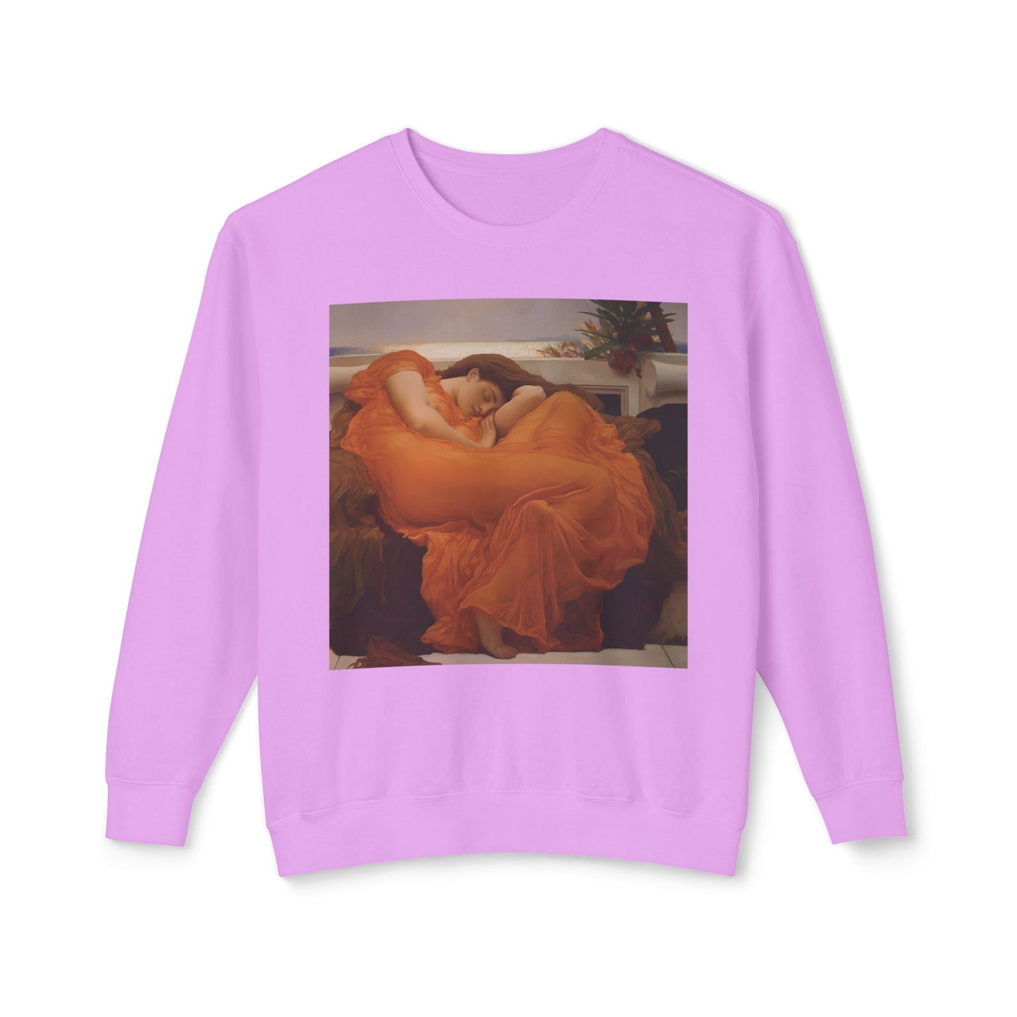 Flaming June Shirt Frederic Leighton Painting Art Graphic Unisex 100% Cotton Sweatshirt (Lightweight)