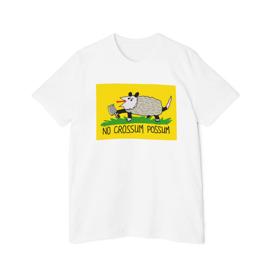 No Crossum Possum Shirt Bad Drawing Gadsden Flag Dont Tread on Me Parody Libertarian Meme Graphic Unisex 100% Cotton Made in USA T-Shirt