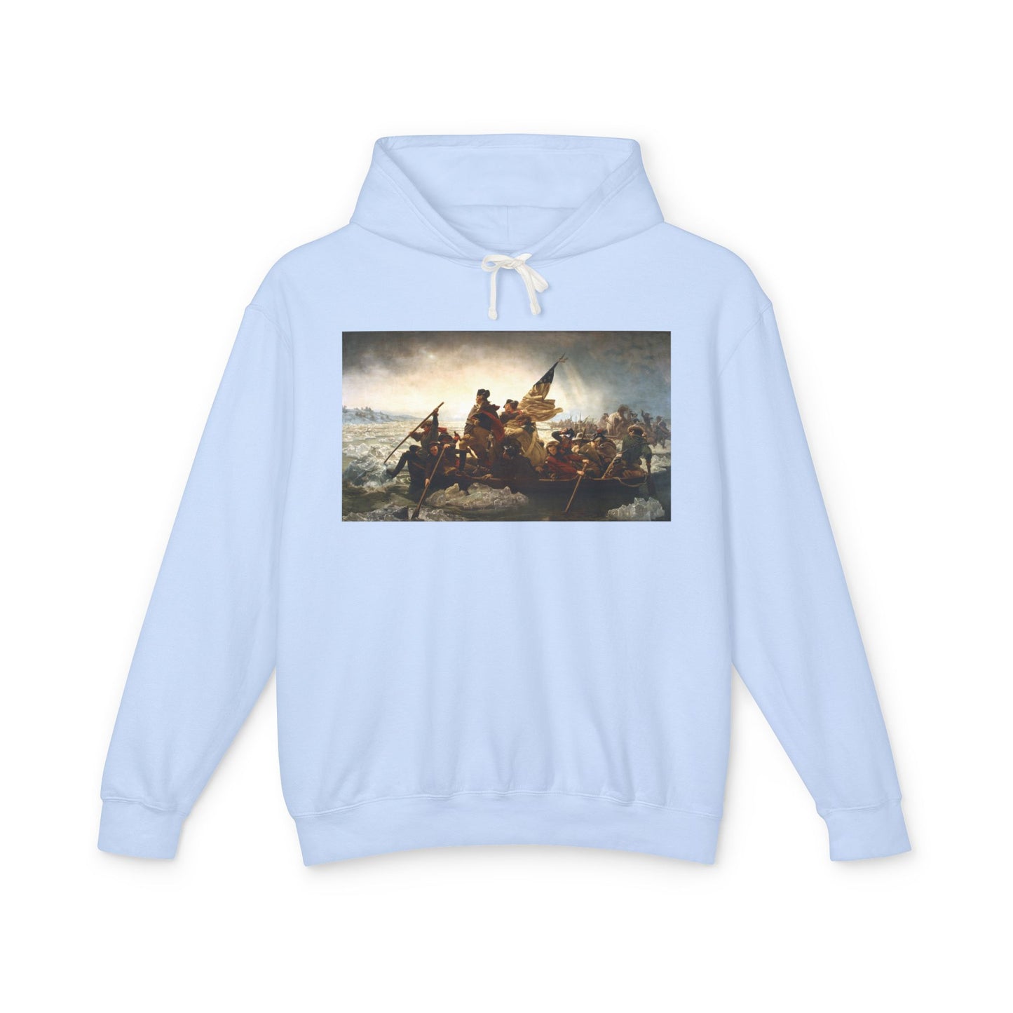 George Washington's Crossing of the Delaware River Emanuel Leutze Painting Graphic Unisex 100% Cotton Hoodie (Lightweight)