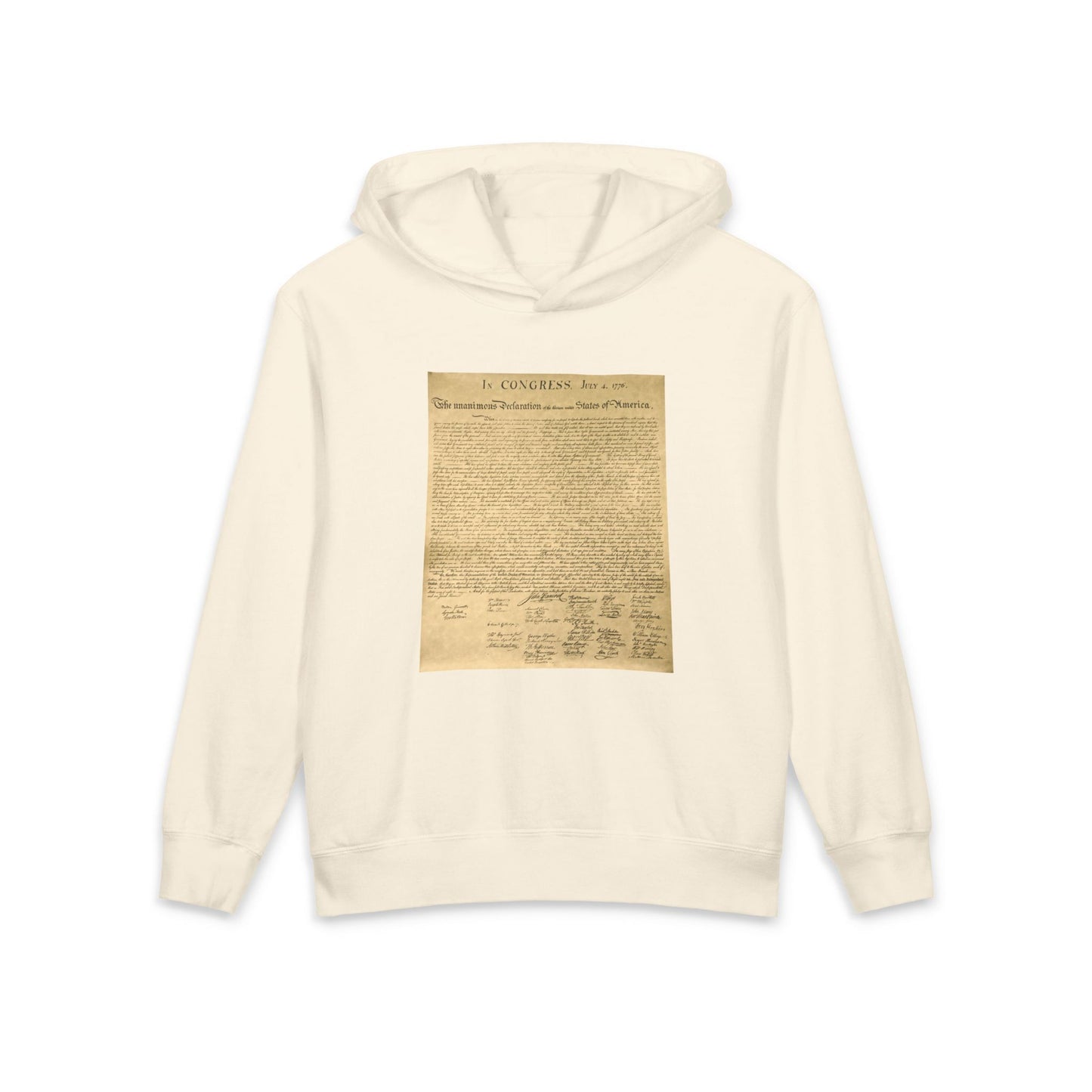 Declaration of Independence Document Graphic Libertarian Kids Hooded Sweatshirt Comfort Colors 1467Y Hoodie