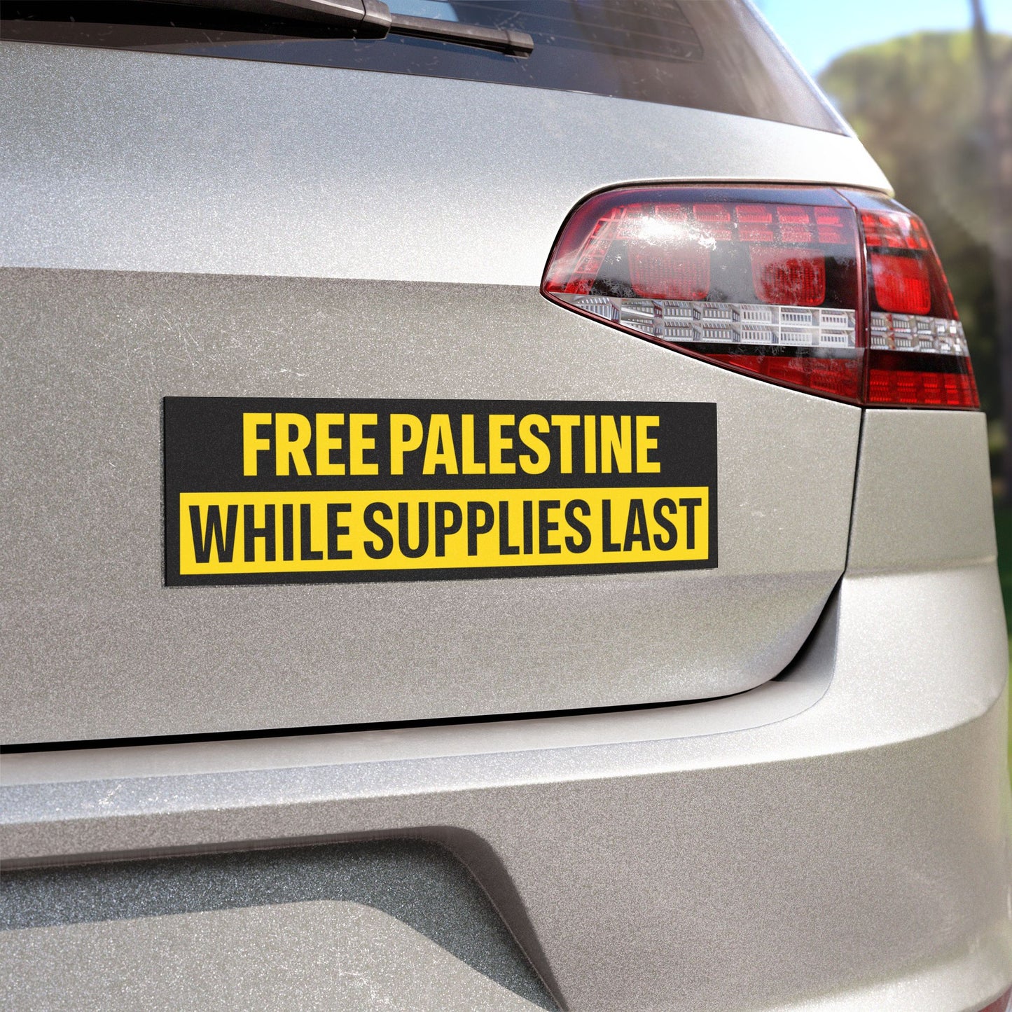 Free Palestine While Supplies Last Bumper Sticker Magnet Funny Magnetic Bumper Stickers (Contains Plastic) 3x10"