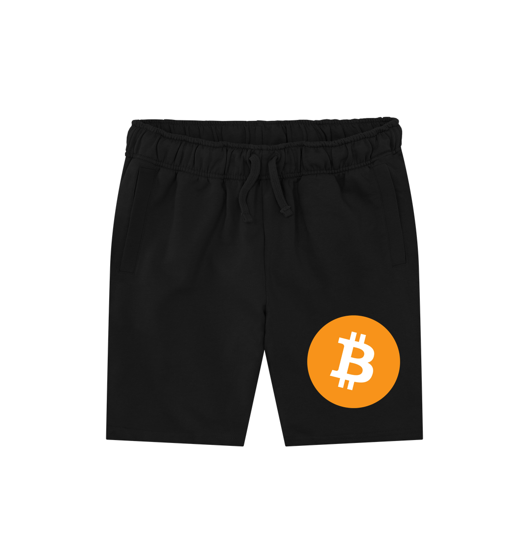 Black 100% Organic Cotton Shorts Bitcoin Logo BTC