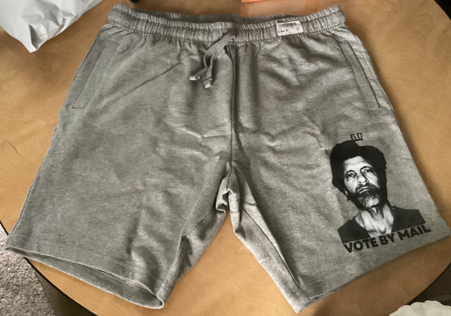 100% Organic Cotton Shorts Vote By Mail Ted Kaczynski Meme