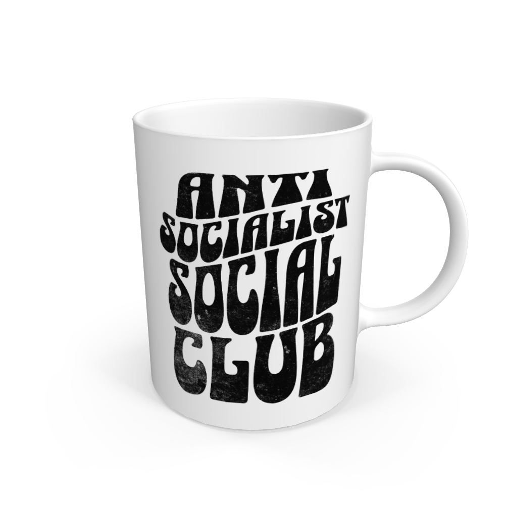 White Anti Socialist Social Club Coffee Mug