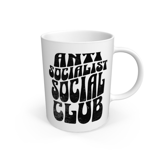 White Anti Socialist Social Club Coffee Mug