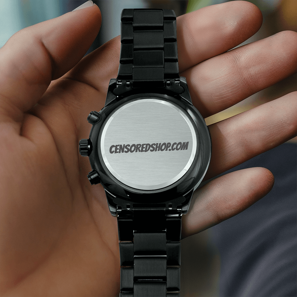 Chronograph Watch (Black) with CensoredShop.com Engraved on the Back
