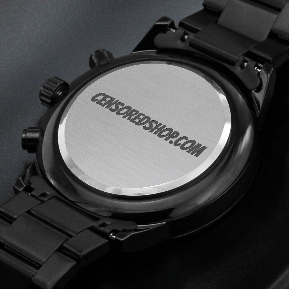 Chronograph Watch (Black) with CensoredShop.com Engraved on the Back