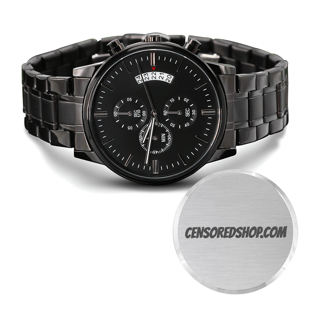 Chronograph Watch (Black) with CensoredShop.com Engraved on the Back