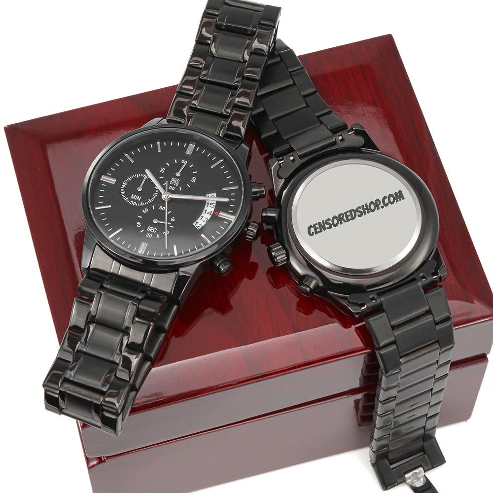 Chronograph Watch (Black) with CensoredShop.com Engraved on the Back