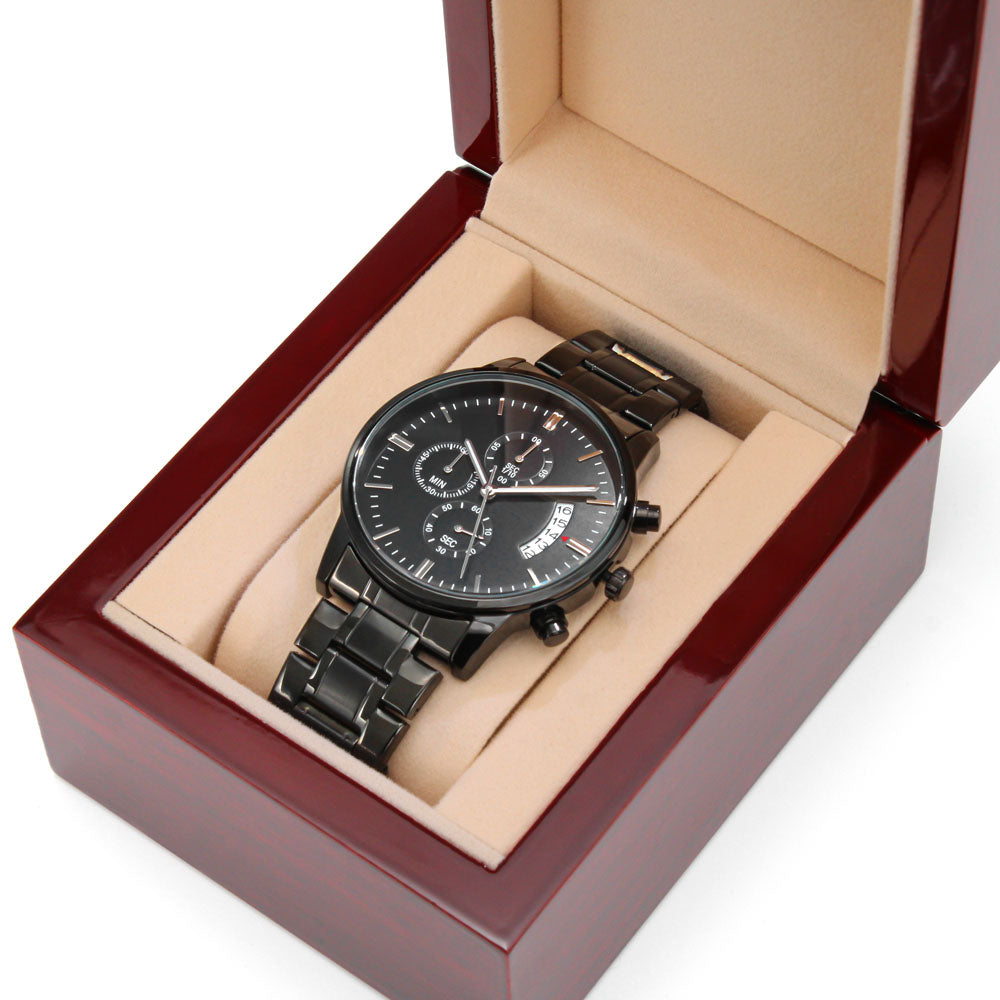 Chronograph Watch (Black) with CensoredShop.com Engraved on the Back