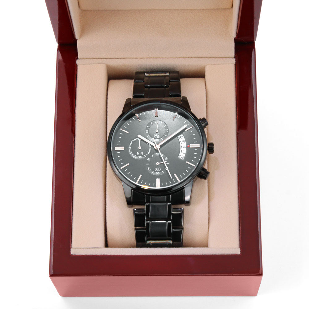 Chronograph Watch (Black) with CensoredShop.com Engraved on the Back