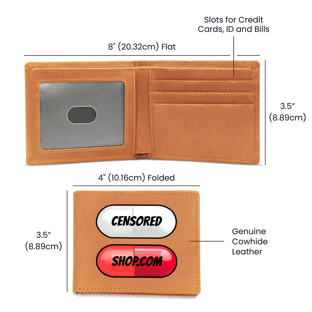 Cowhide Leather Wallet CensoredShop Logo Graphic