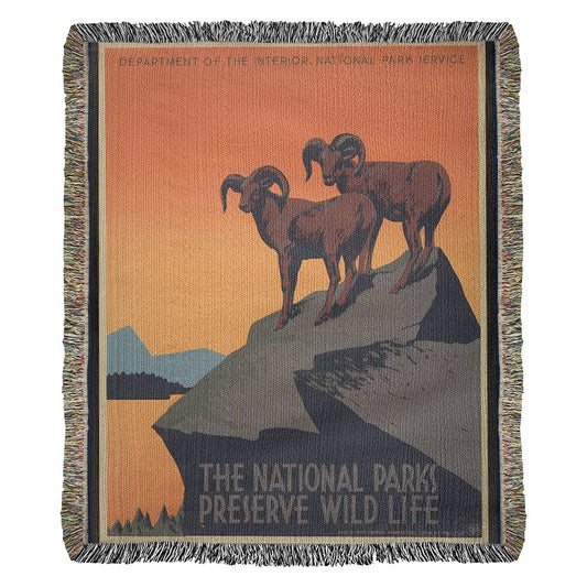 100% Cotton Throw Blanket Gift The National Parks Preserve Wild Life WPA Art Vintage Travel Poster