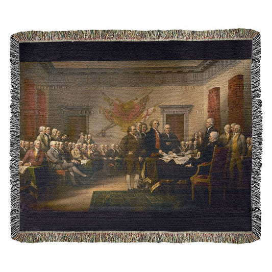 Declaration of Independence Art 100% Cotton Throw Blanket Political Gift for Conservative Libertarian Patriots and American History Lovers 1776 John Trumbull Painting