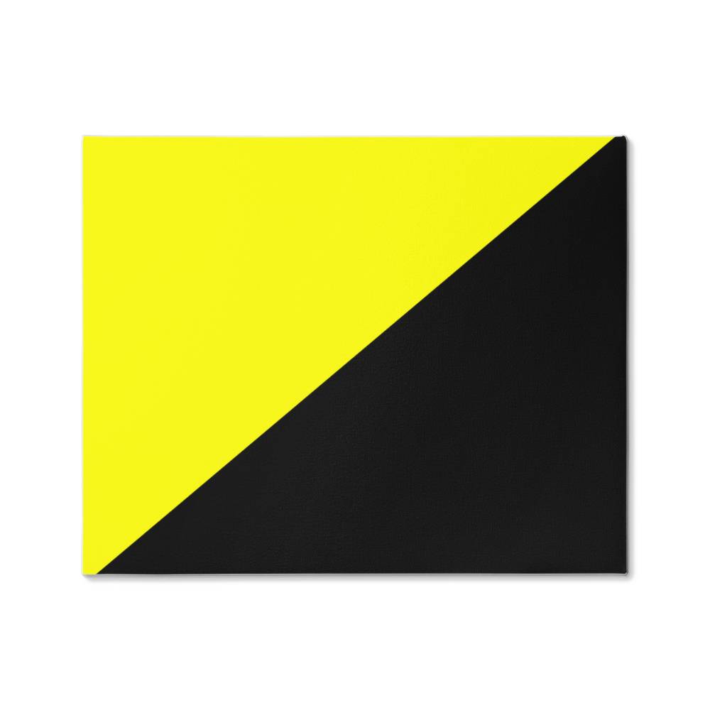 Ancap Flag Canvas Wall Art Gallery Wrapped Anarchocapitalist Black and Yellow Anarchist Libertarian Merch