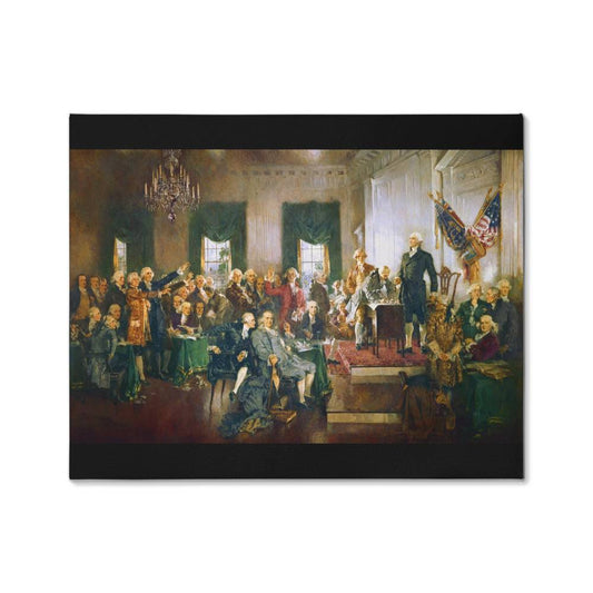 Scene at the Signing of the Constitution of the United States Canvas Wall Art Howard Chandler Christy Famous Painting 1787 Patriotic Decor