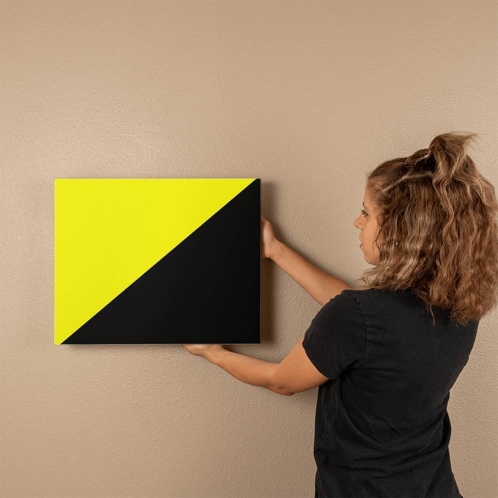 Ancap Flag Canvas Wall Art Gallery Wrapped Anarchocapitalist Black and Yellow Anarchist Libertarian Merch