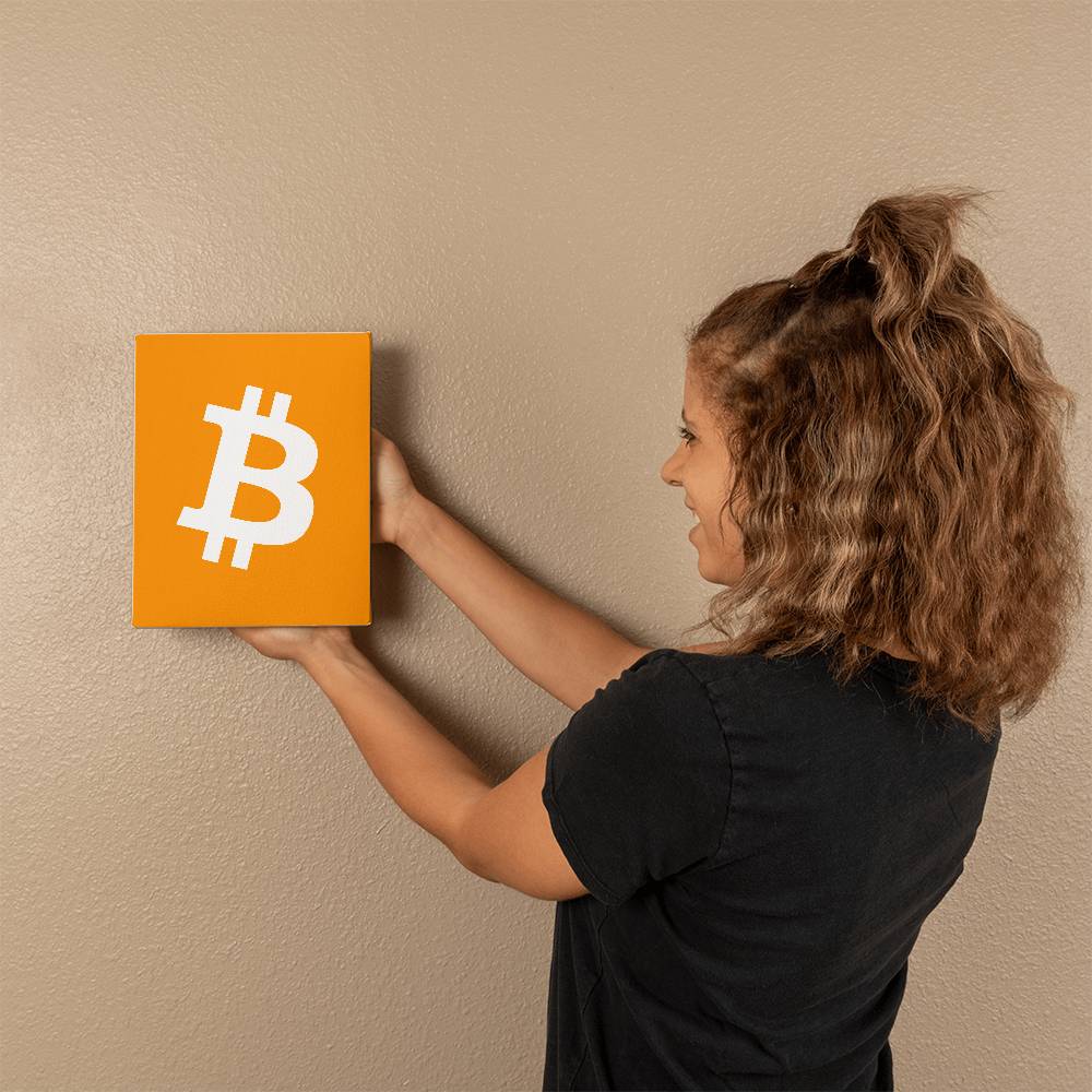 Bitcoin Logo Canvas Wall Art Gallery Wrapped Orange Pilled Bitcoin Maximalist Cryto Lover Merch