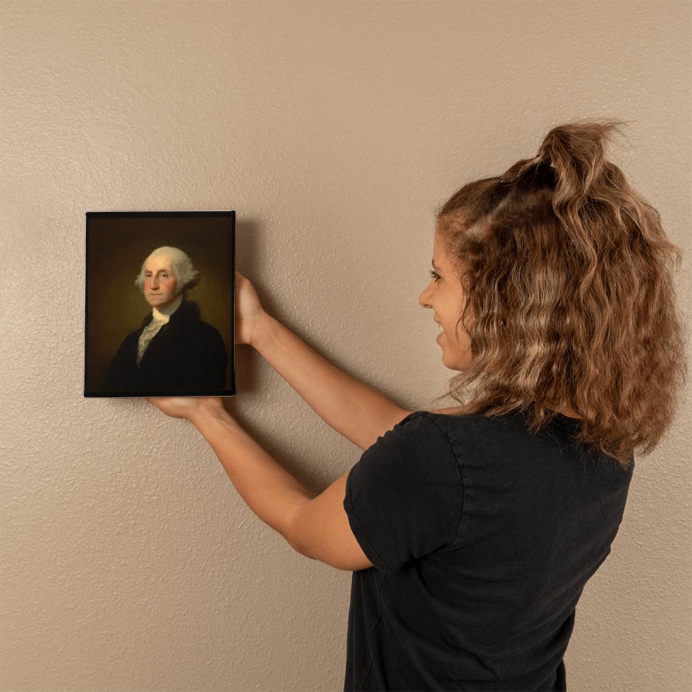 George Washington Canvas Wall Art Presidential Portrait Patriotic Decor