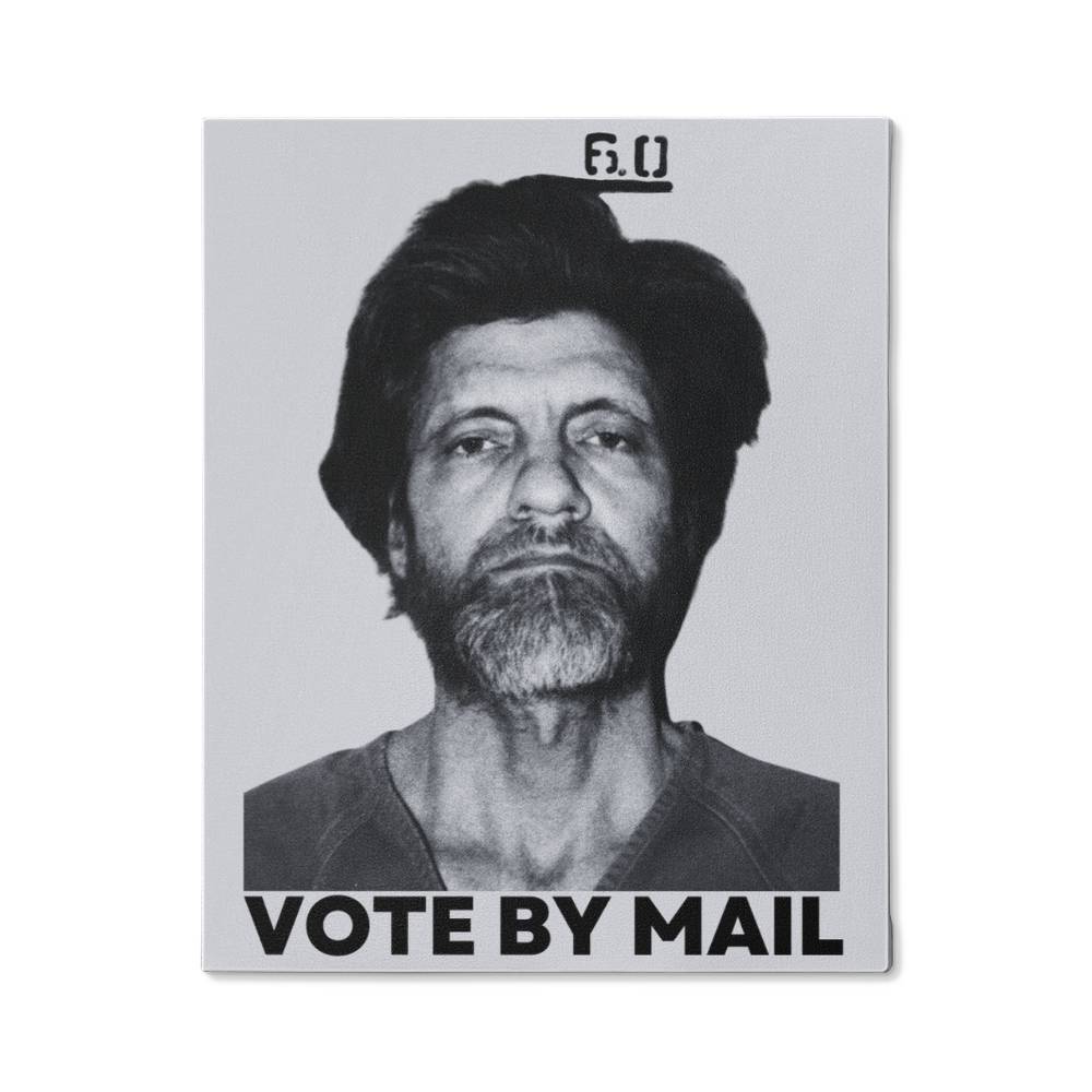 Ted Kaczynski Canvas Wall Art Vote By Mail Meme Libertarian Merch Decor