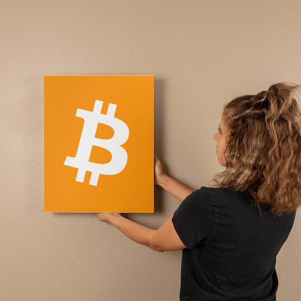 Bitcoin Logo Canvas Wall Art Gallery Wrapped Orange Pilled Bitcoin Maximalist Cryto Lover Merch