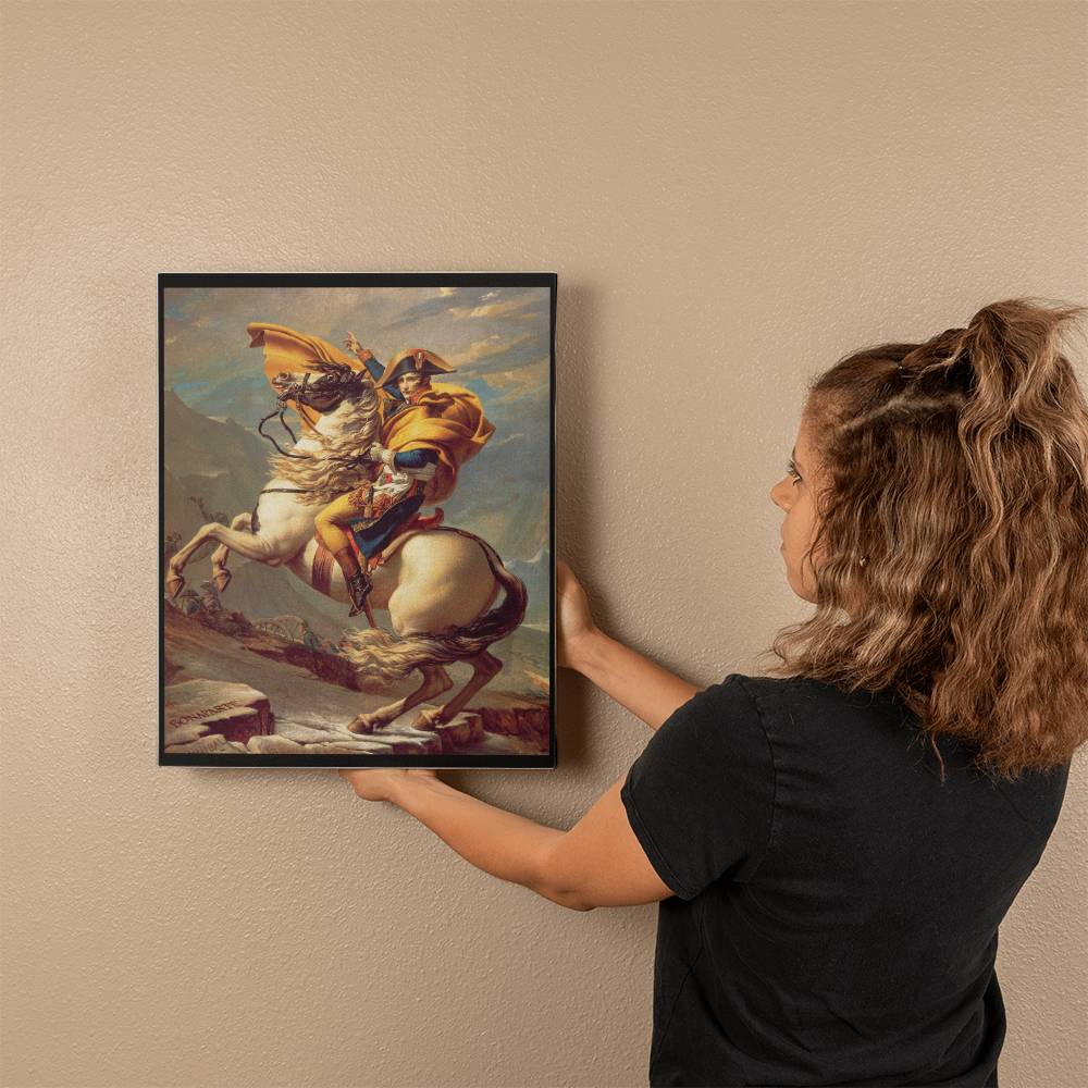 Napoleon Crossing the Alps Canvas Wall Art Famous Painting by Jacques-Louis David Artwork Decor