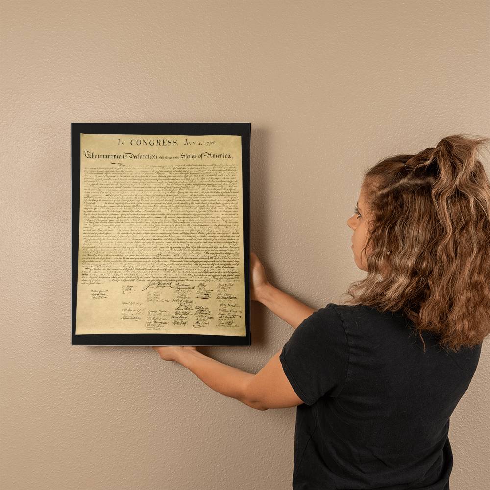 Declaration of Independence Canvas Wall Art Document Graphic Patriotic Libertarian Decor