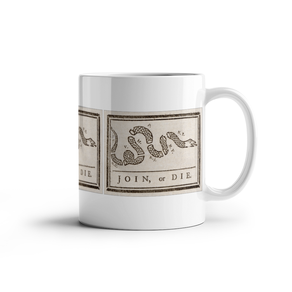 Join or Die Shirt Revolutionary War Snake Libertarian Graphic Coffee Mug (11 oz)