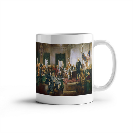 Scene at the Signing of the Constitution of the United States Coffee Mug (11 oz) 1787 Patriotic Mugs for Libertarian Conservatives